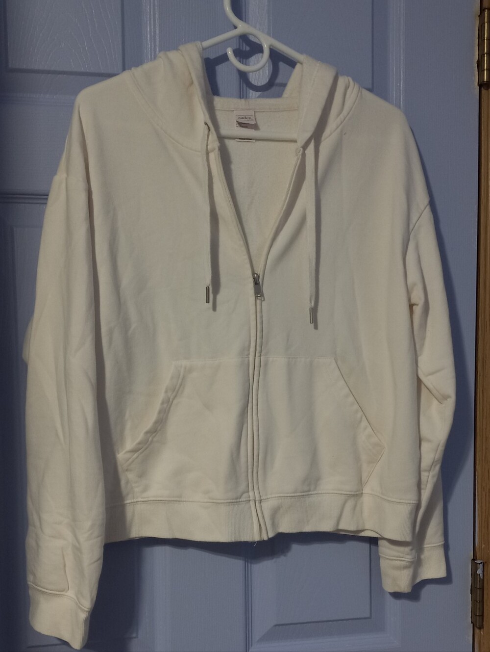 Auden Cream Full-Zip Hoodie with Drawstring